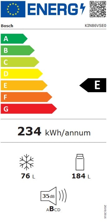 Réfrigérateur congélateur encastrable BOSCH  - KIN86VSE0