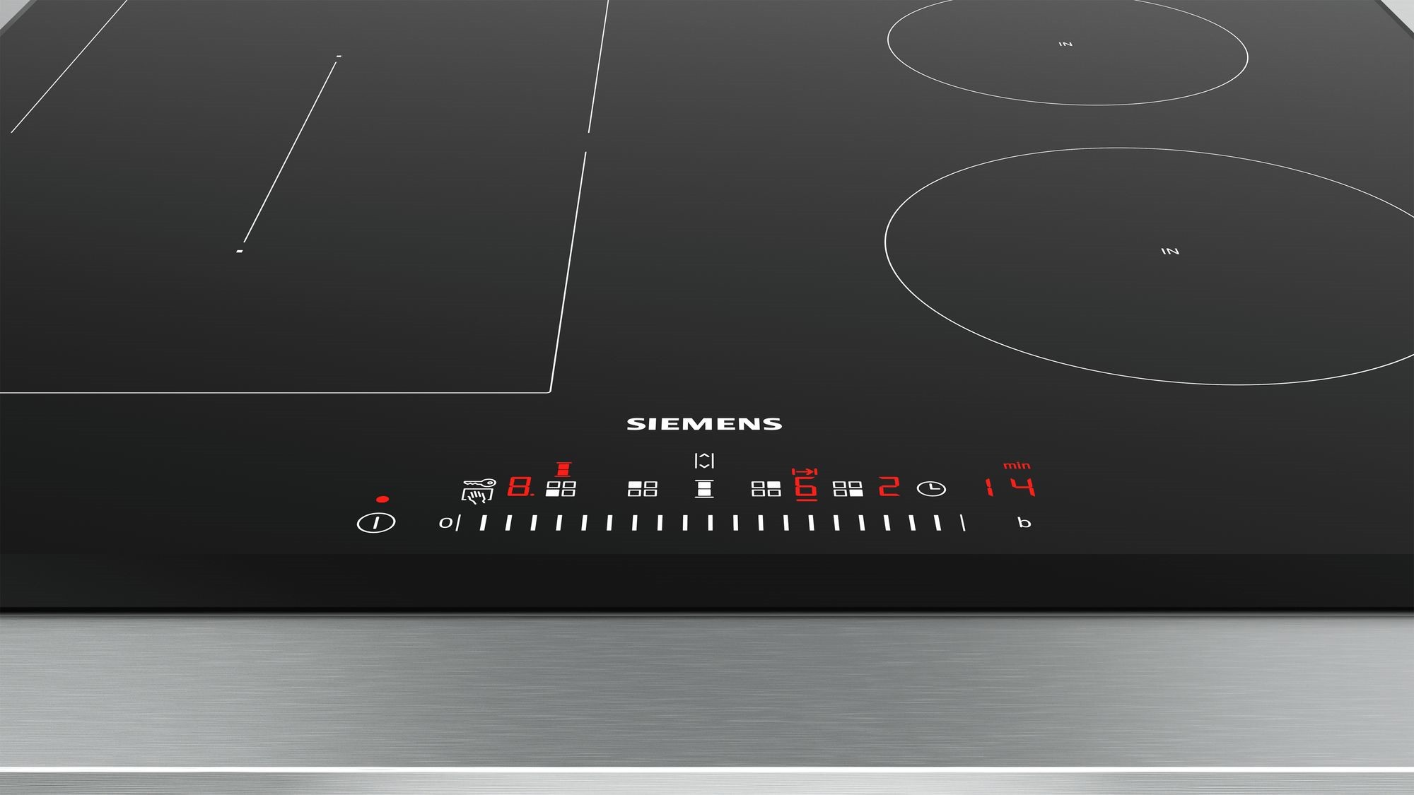 SIEMENS Plaque induction iQ500 4 foyers TouchSlider 60cm Noir