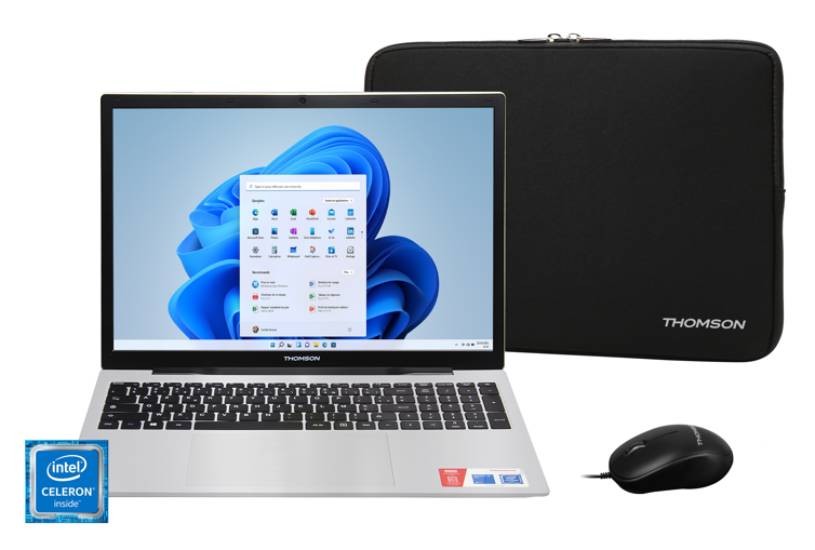 THOMSON Ordinateur portable Pack PC & sacoche & souris 17,3" Celer N4020 8Go 512Go