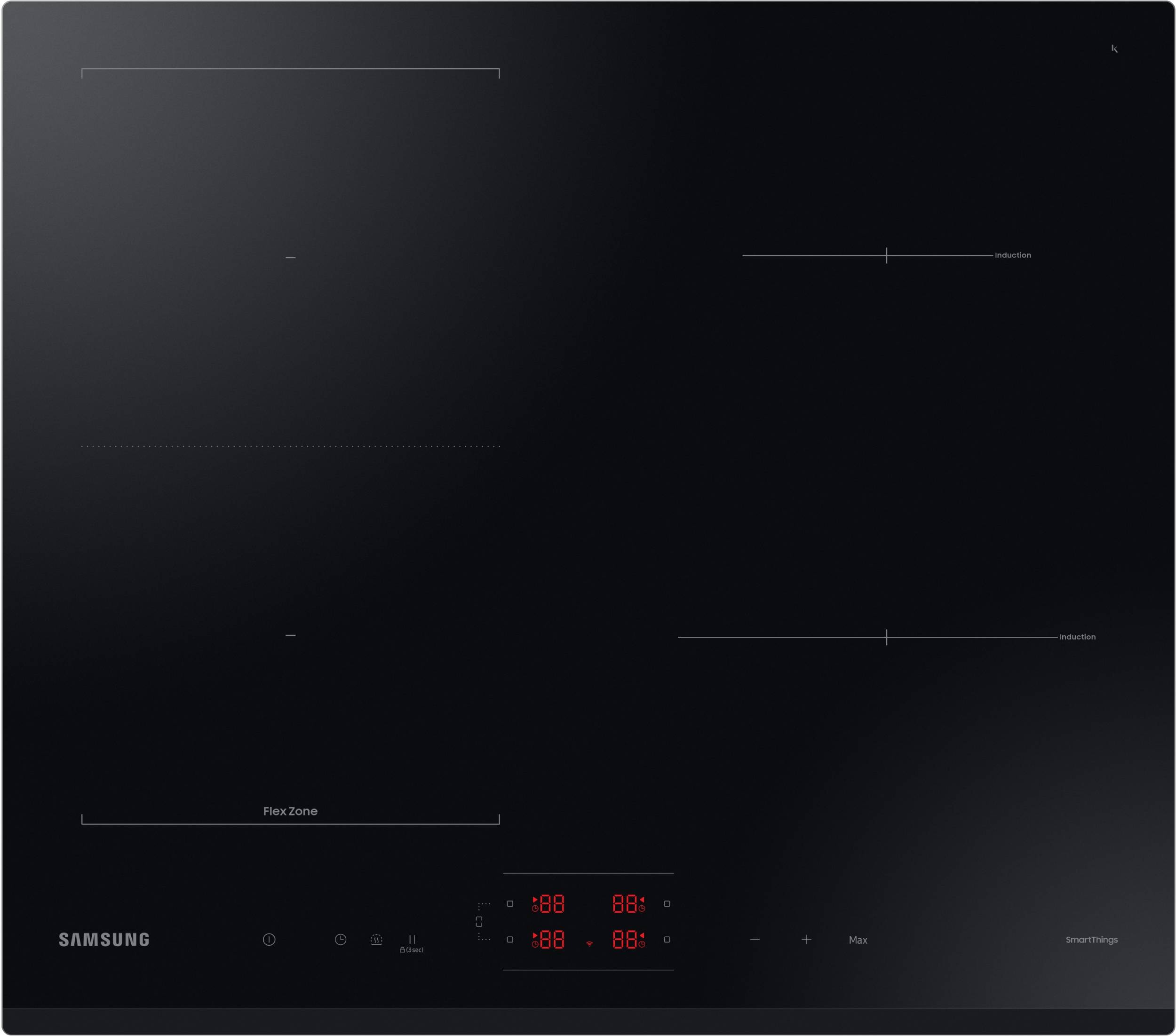 Plaque induction SAMSUNG 4 Foyers Flex Zone 60 cm Noir - NZ64B5045GK