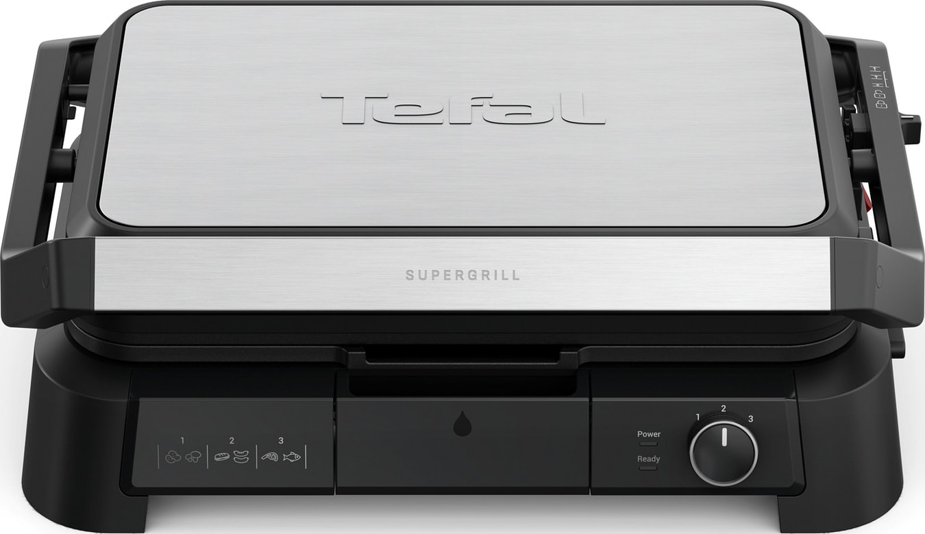 Grill viandes TEFAL 800cm² 8 personnes Inox GC520DE0