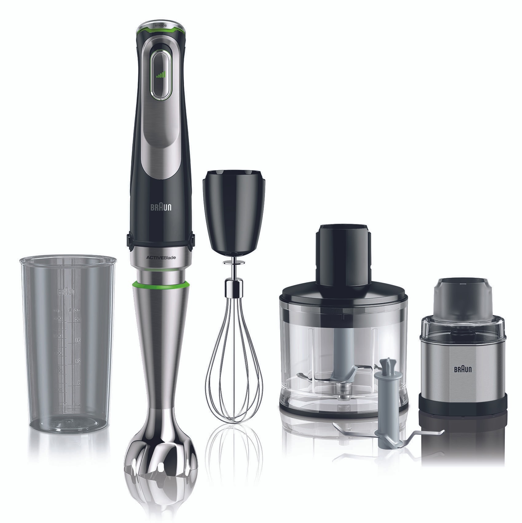Mixeur BRAUN Hachoir 500ml Fouet Moulin à épices 1200W Gris / Noir MQ9138XI