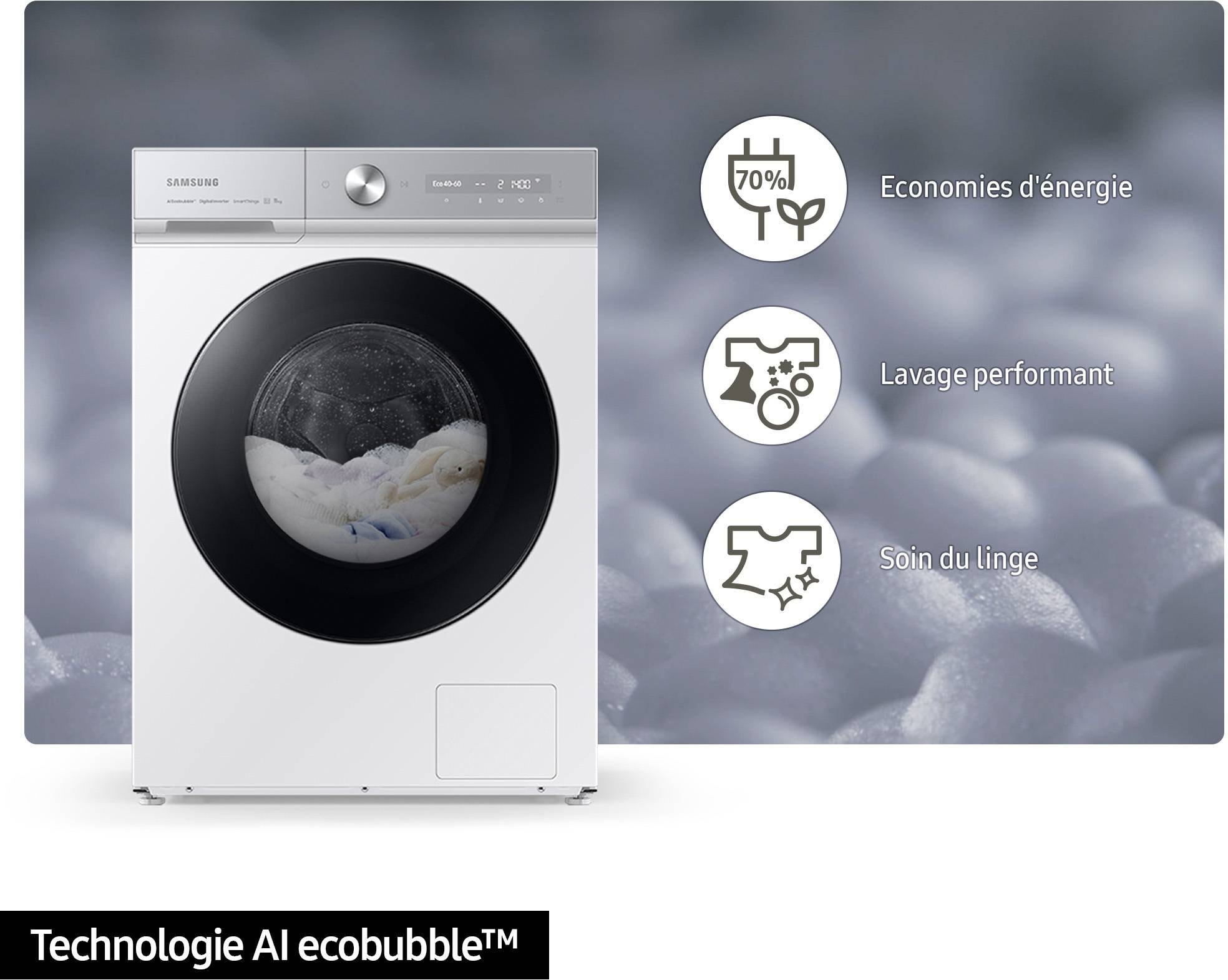 Lave linge Frontal SAMSUNG Ecobubble 11kg Blanc - WW11DG5B25AH Lave linge Frontal SAMSUNG Ecobubble 11kg Blanc - WW11DG5B25AH