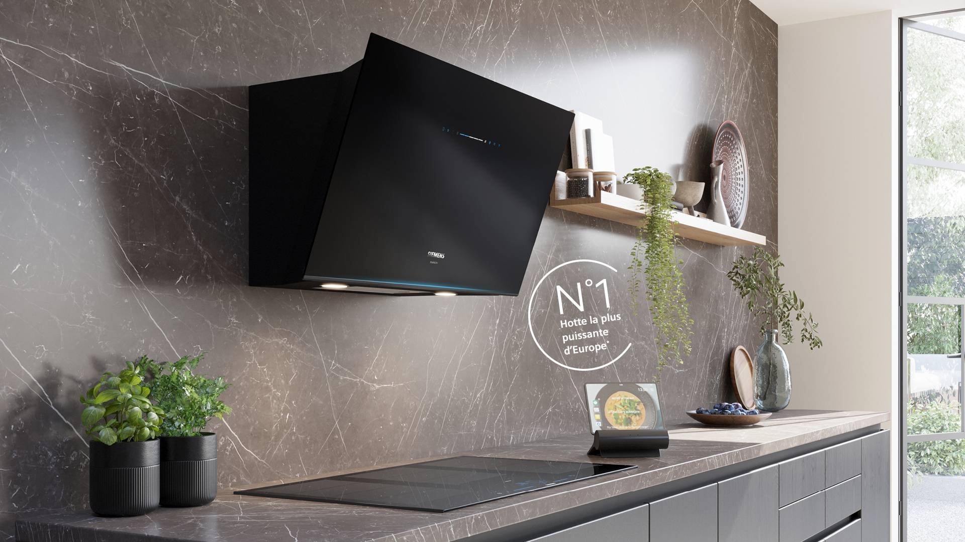 Hotte decorative murale SIEMENS 90cm 70dB Noir - LC91KLT60
