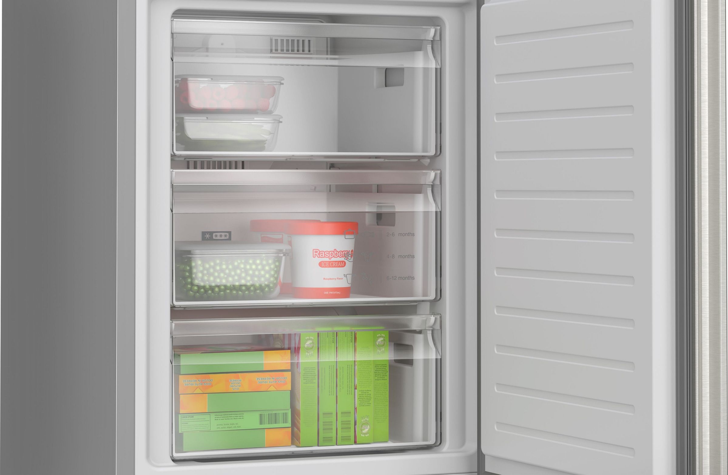 Réfrigérateur congélateur bas BOSCH 321L No Frost Inox - KGN362I1F