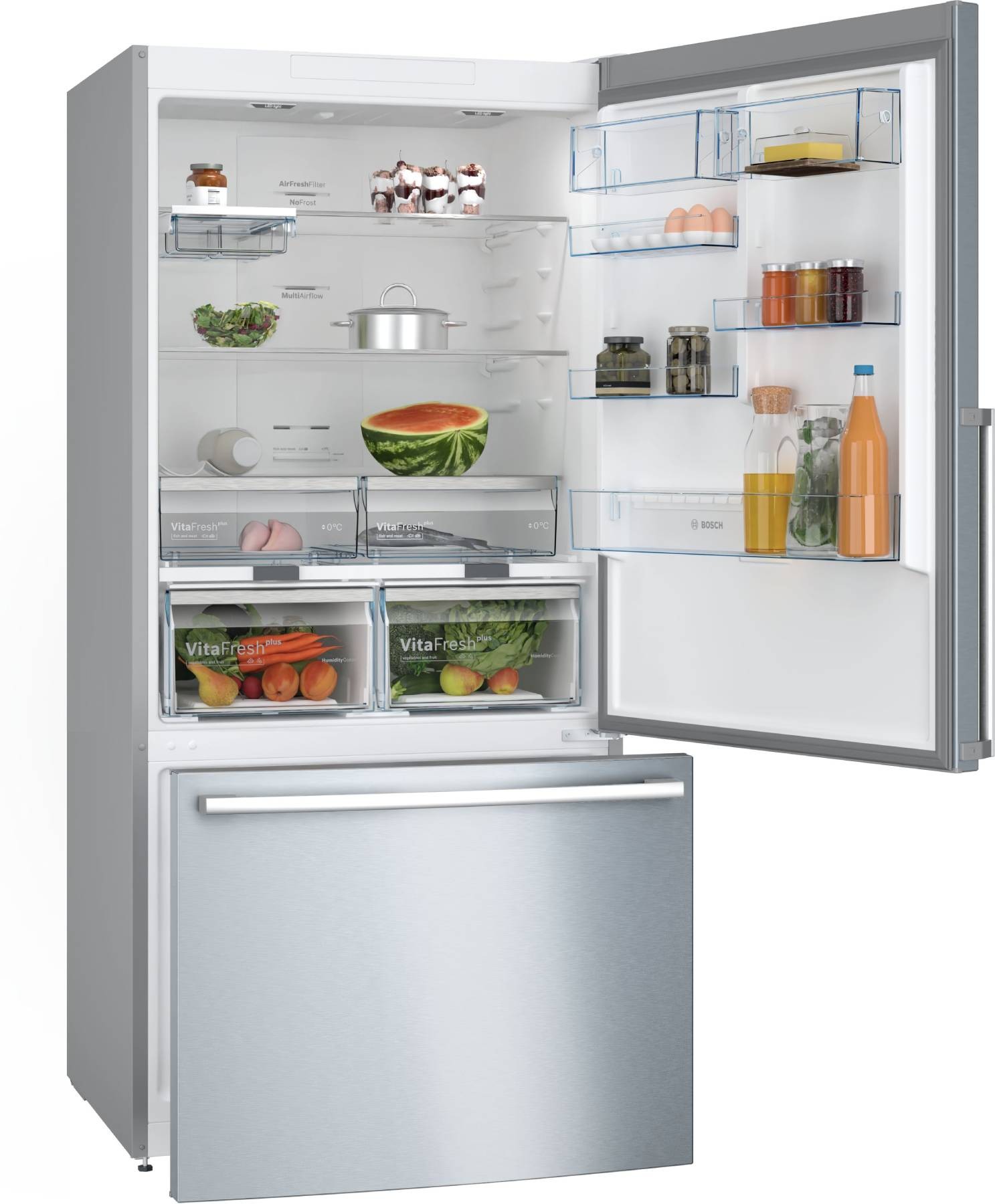 BOSCH Réfrigérateur congélateur bas Série 4 No Frost 479L Inox - KGB86XIEP