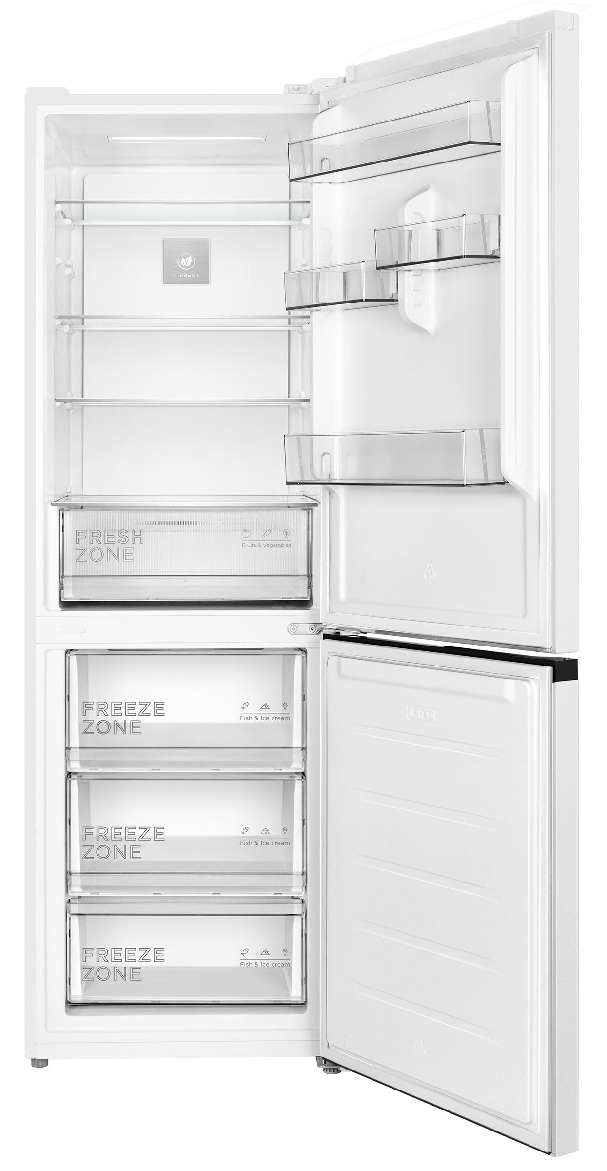 Réfrigérateur congélateur bas TCL Froid ventilé 340L Gris - RF340BWE0