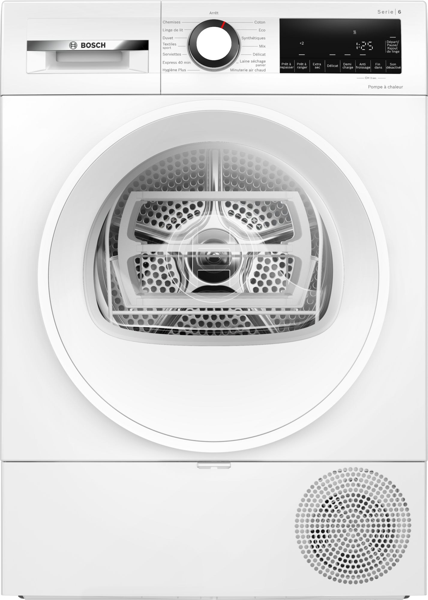Sèche-linge pompe à chaleur BOSCH  AutoDry et SensitiveDriyng system, 8Kg, Blanc WQG133DTFR
