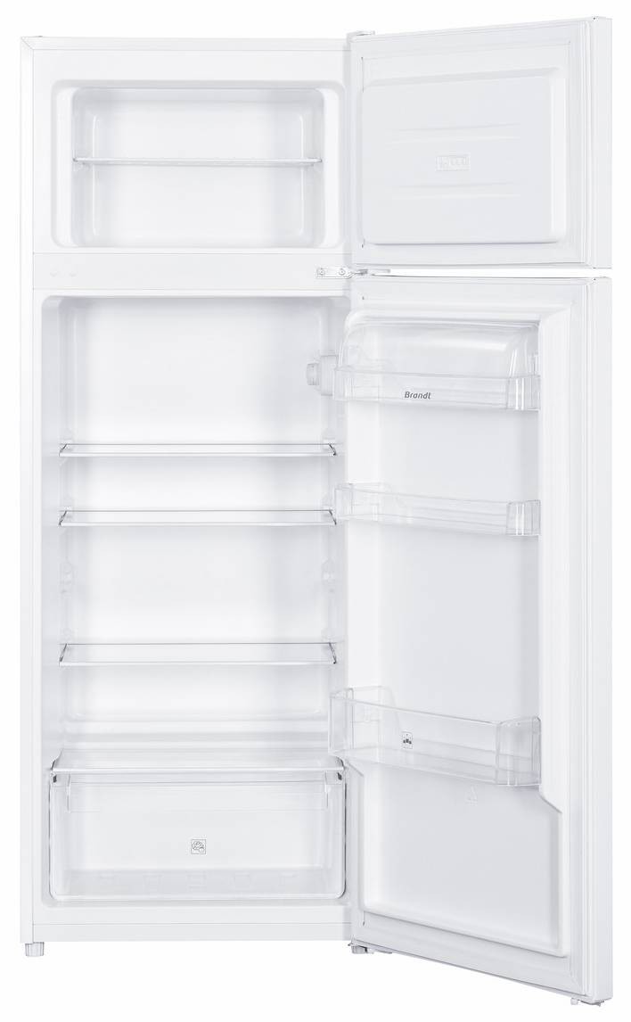Réfrigérateur congélateur haut BRANDT , Froid Statique, 206L, Blanc - BFD4522EW