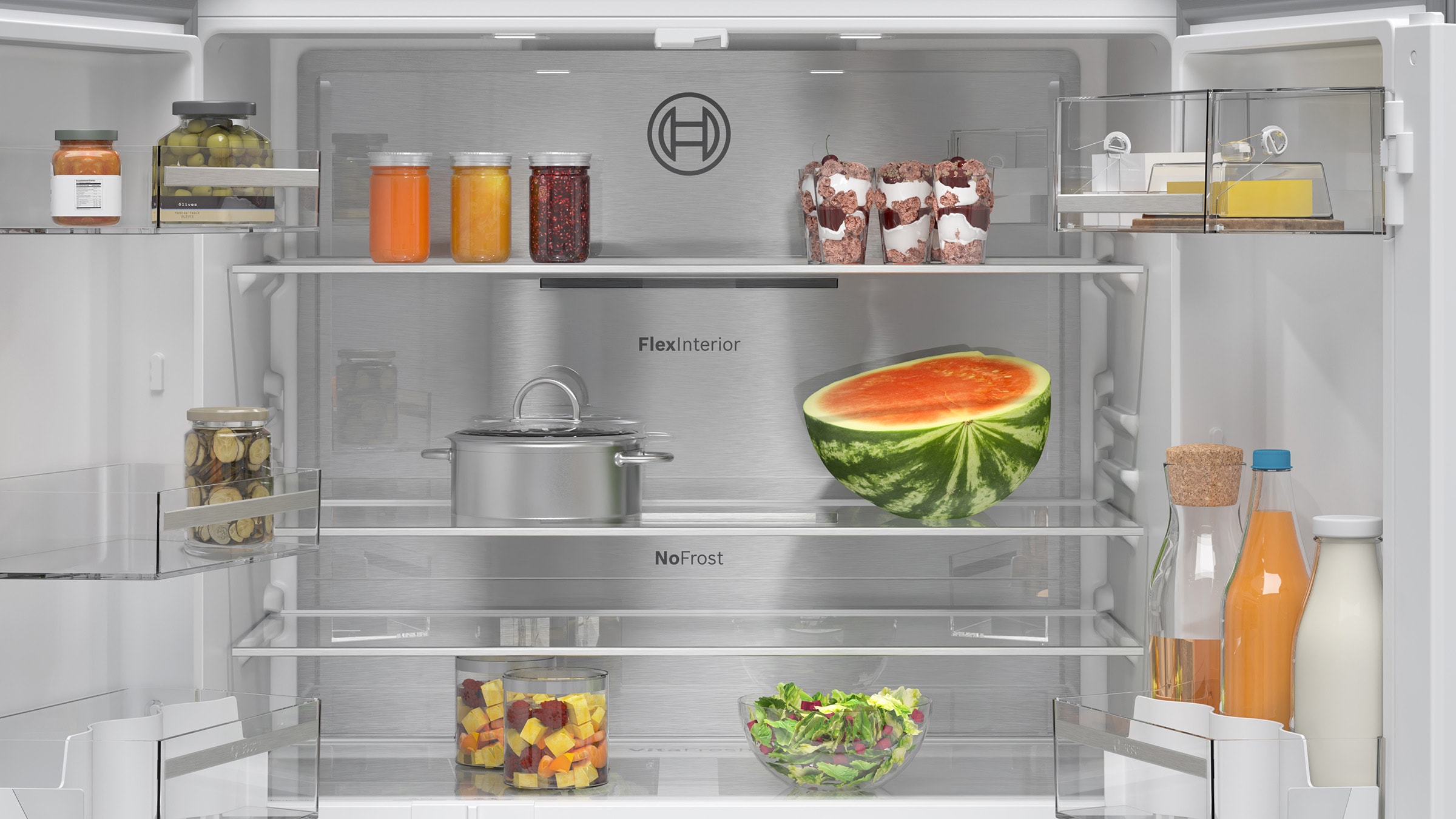 Réfrigérateur 4 portes BOSCH , Série 6, Froid No Frost, 605L, Inox - KFN96APEA Réfrigérateur 4 portes BOSCH , Série 6, Froid No Frost, 605L, Inox - KFN96APEA