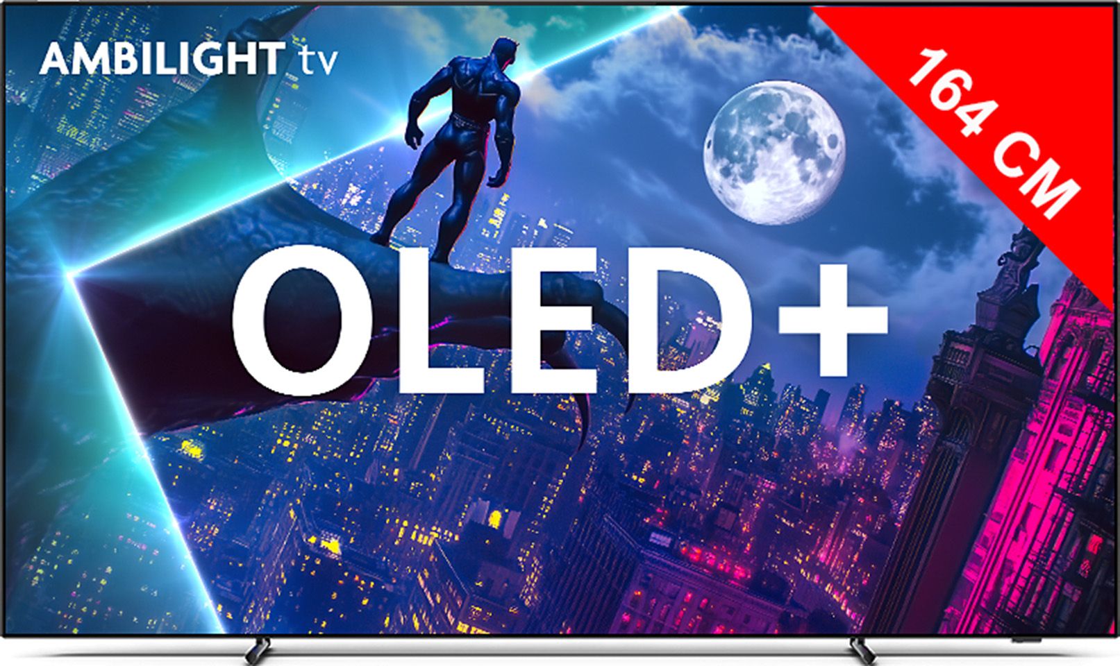 TV OLED 4K 164 cm PHILIPS Ambilight 4 côtés Google TV 70W Dolby Atmos 144Hz Noir 65OLED950/12