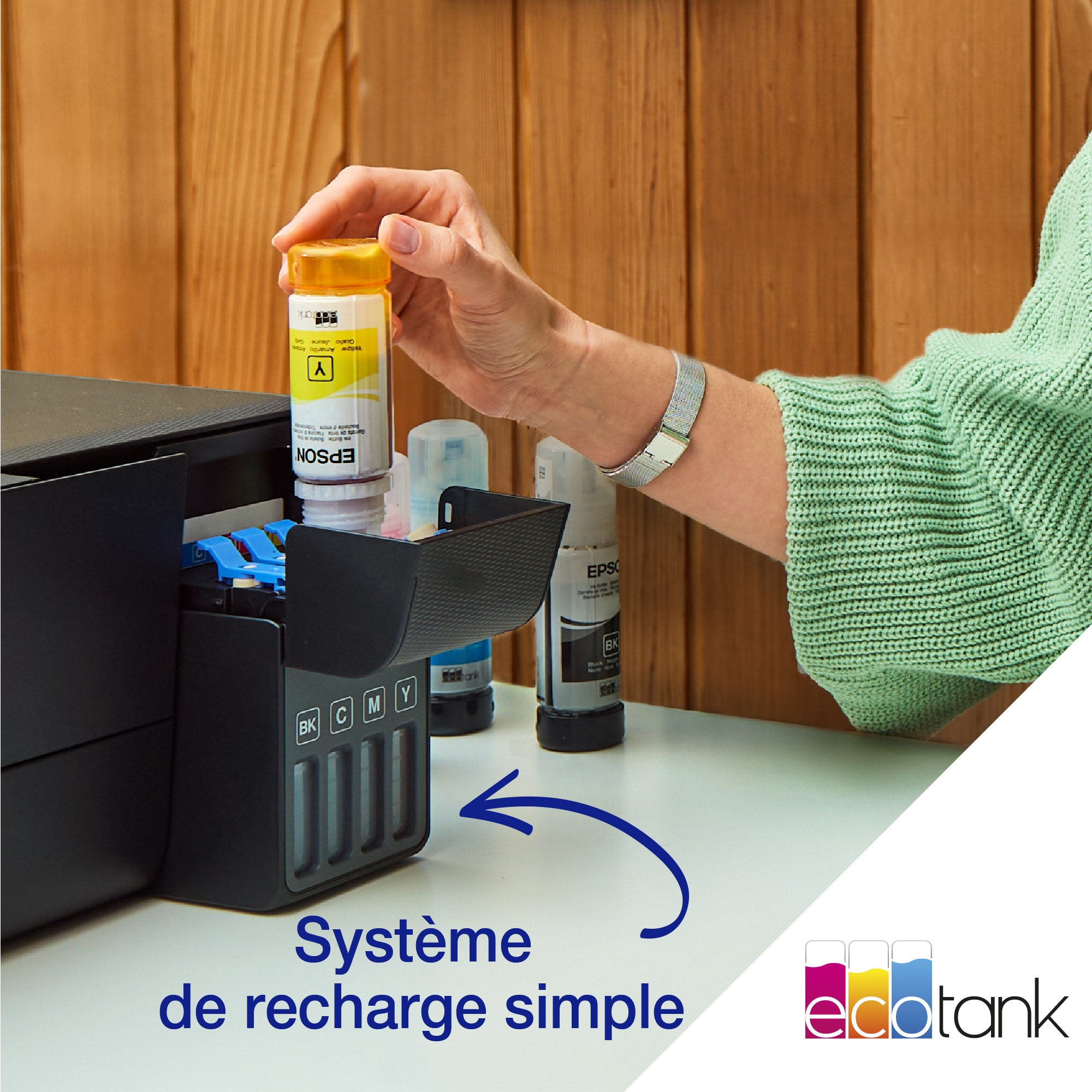 Imprimante multifonction réservoir d'encre EPSON EcoTank Wi-Fi Noir - ECOTANK-ET2860
