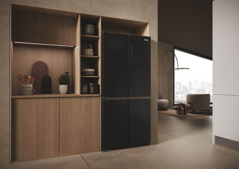 Réfrigérateur 4 portes HAIER , Froid No Frost, 467L, Noir - HCR38S18ENPT Réfrigérateur 4 portes HAIER , Froid No Frost, 467L, Noir - HCR38S18ENPT