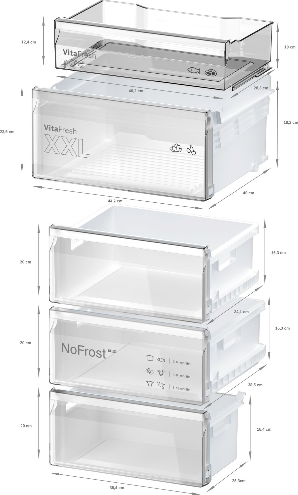 Réfrigérateur congélateur bas BOSCH 363L No Frost Inox - KGN392I1F