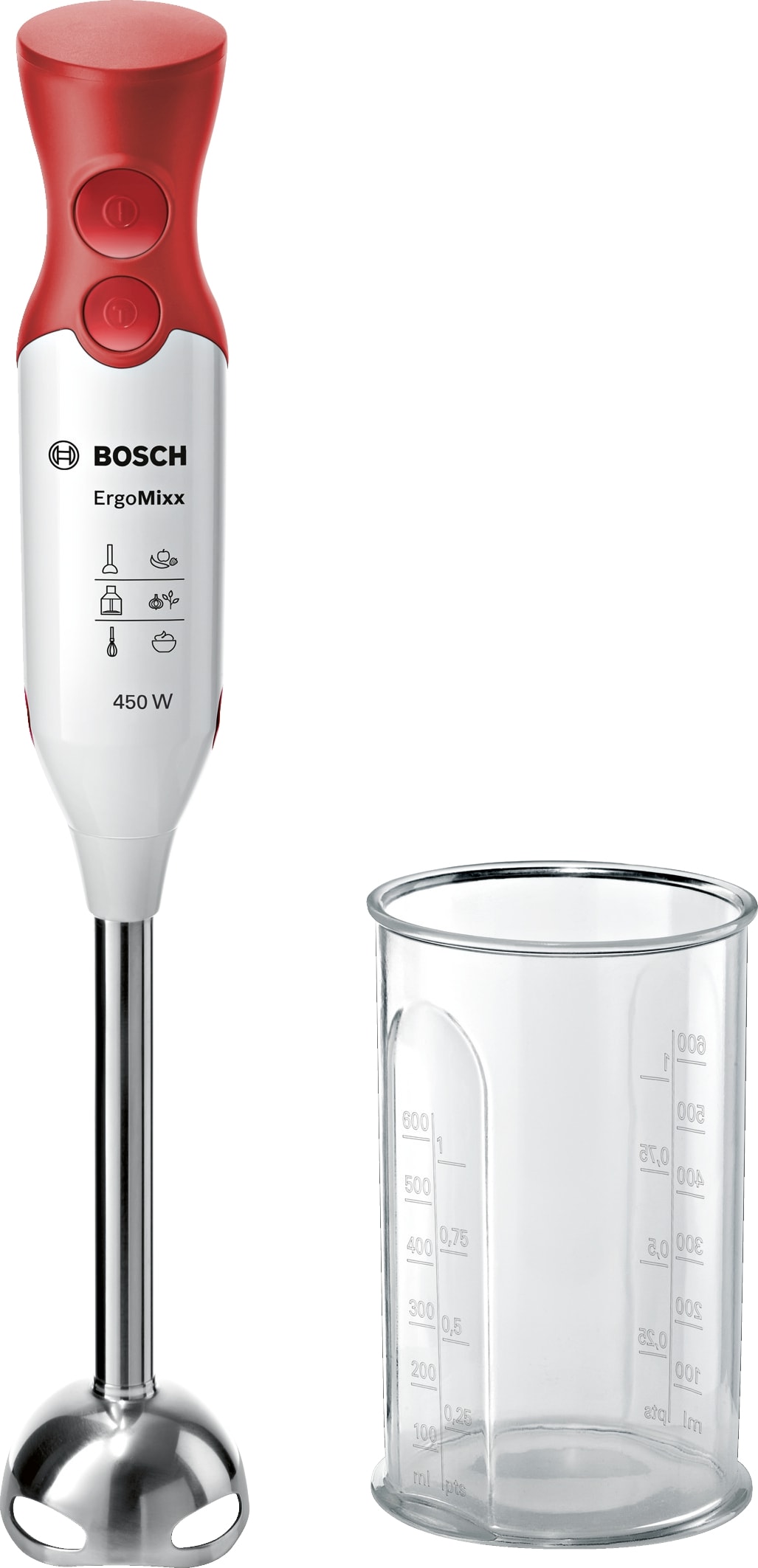 Mixeur BOSCH Bol mélangeur gradué 450W Blanc MSM64110
