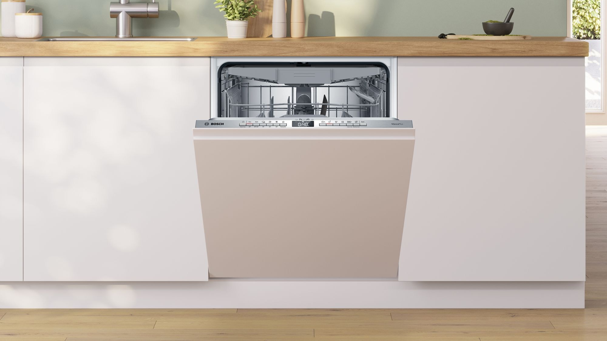 Lave vaisselle tout integrable 60 cm BOSCH Connecté 14 couverts 42dB Blanc - SMV4HCX07E