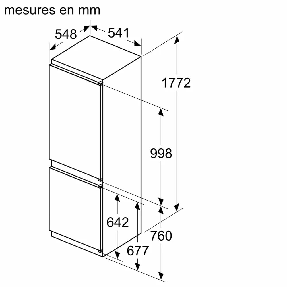 Réfrigérateur congélateur encastrable BOSCH  - KIN86VSE0