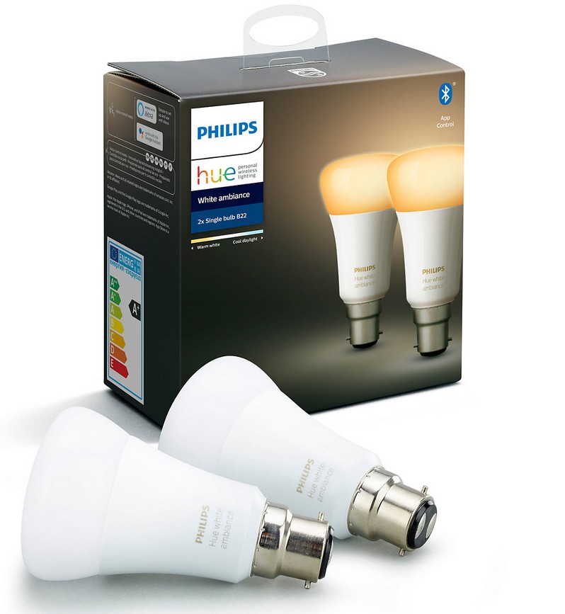 PHILIPS HUE Lumière connectée White Ambiance Pack B22 x2 HUE-WA-B22 PHILIPS HUE Lumière connectée White Ambiance Pack B22 x2 HUE-WA-B22