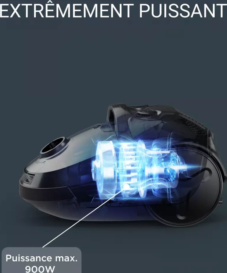 Aspirateur traîneau ROWENTA Compact power parquet 900W Bleu - RO3950EA