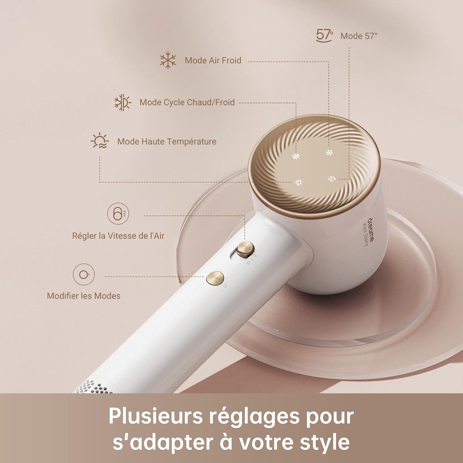 Sèche-cheveux DREAME Hair Glory Blanc - HAIRGLORYBLANC