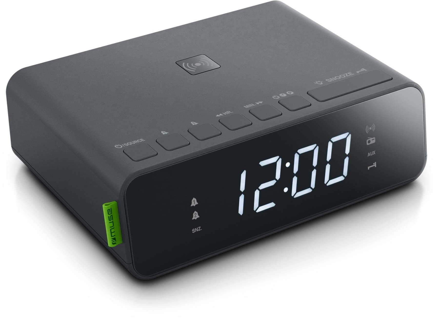 Radio réveil MUSE PLL FM Charge sans fil Noir - M-175WI