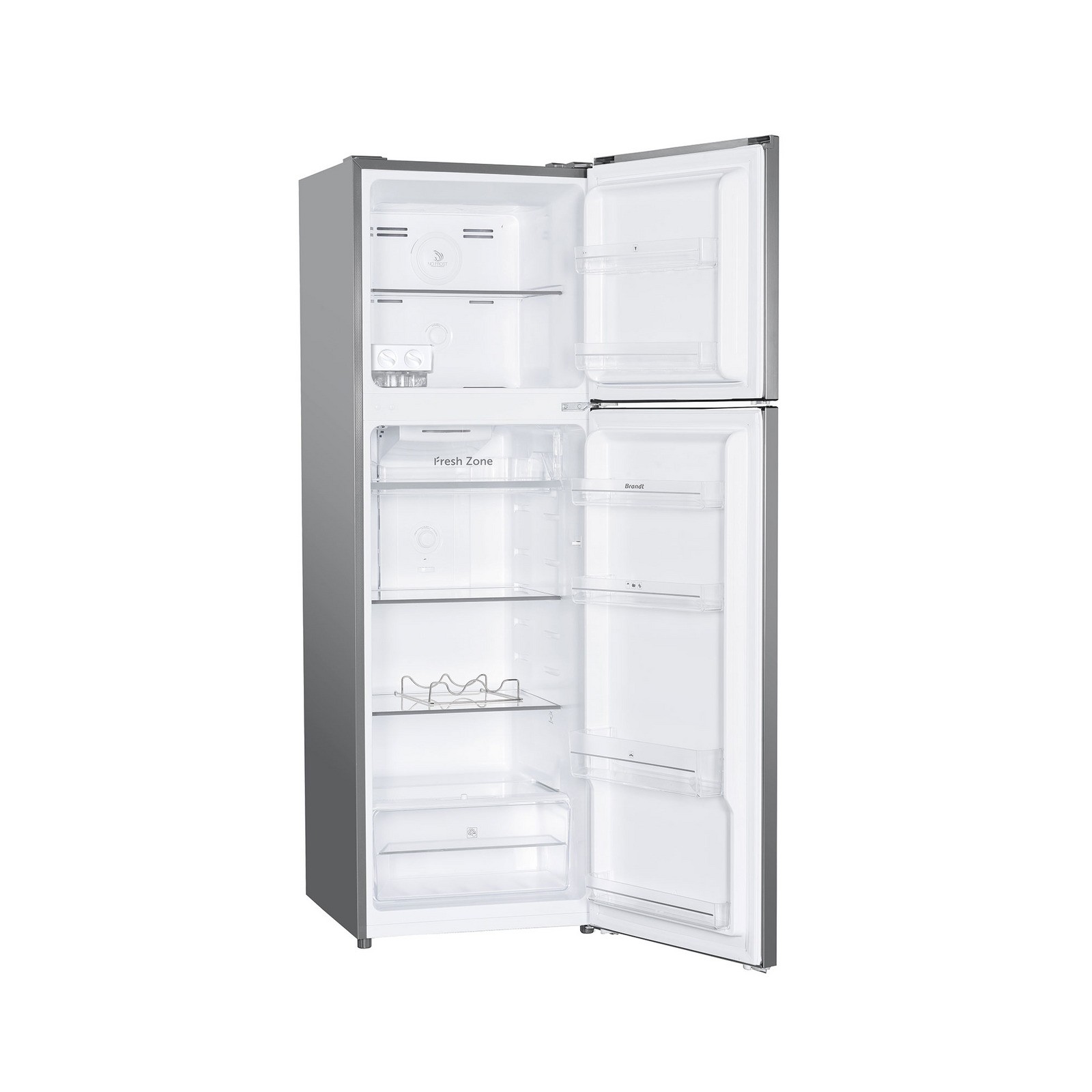 Réfrigérateur congélateur haut BRANDT , Froid No Frost, 248L, Inox - BFD6650NX