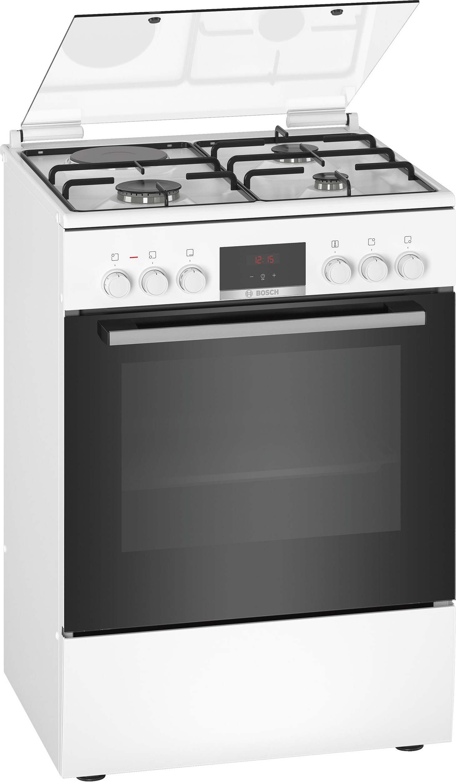 Cuisiniere mixte BOSCH Série 4 EcoClean Direct Blanc - HXR39IG20