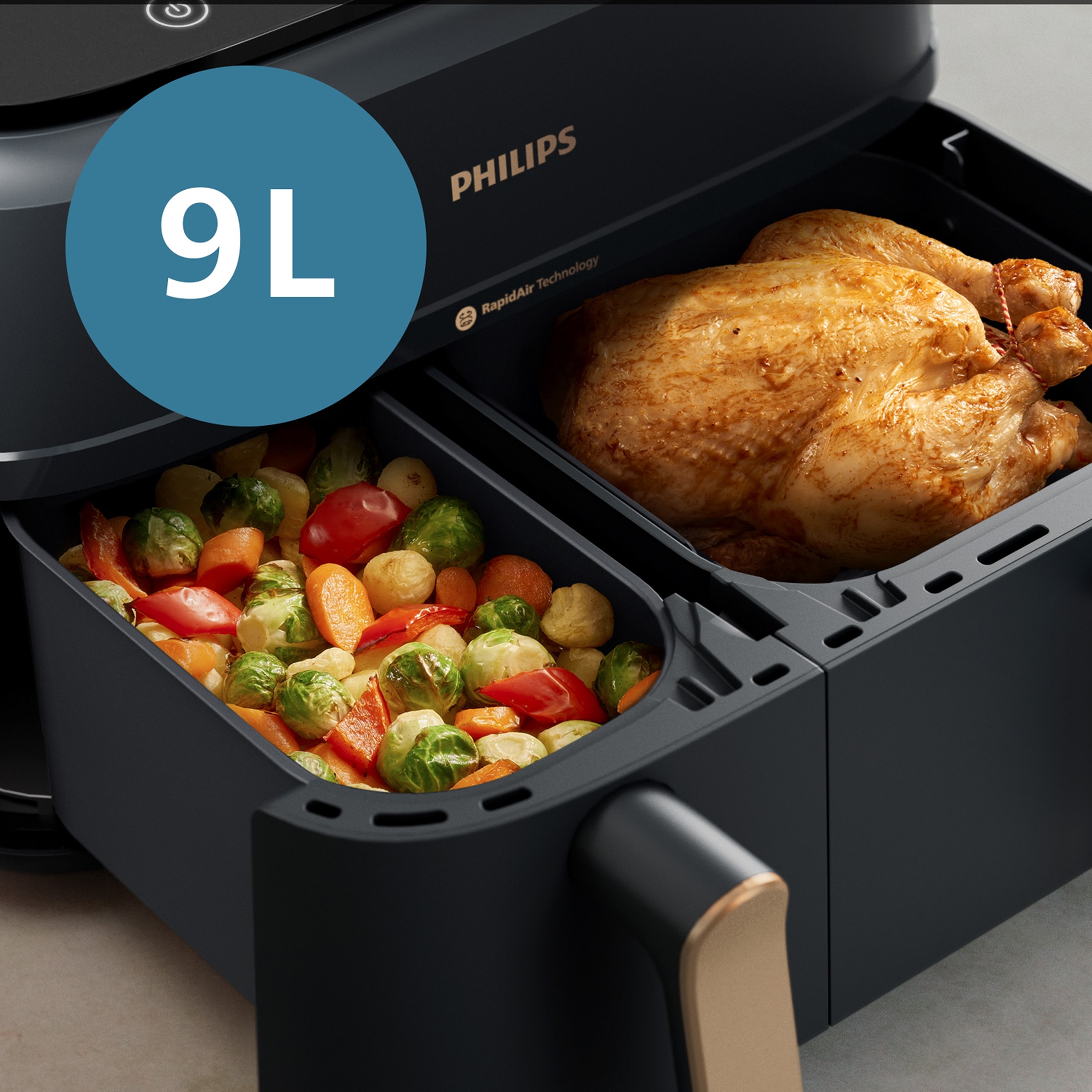 Friteuse à air chaud PHILIPS Air Fryer 2 bacs 9L - NA352/00