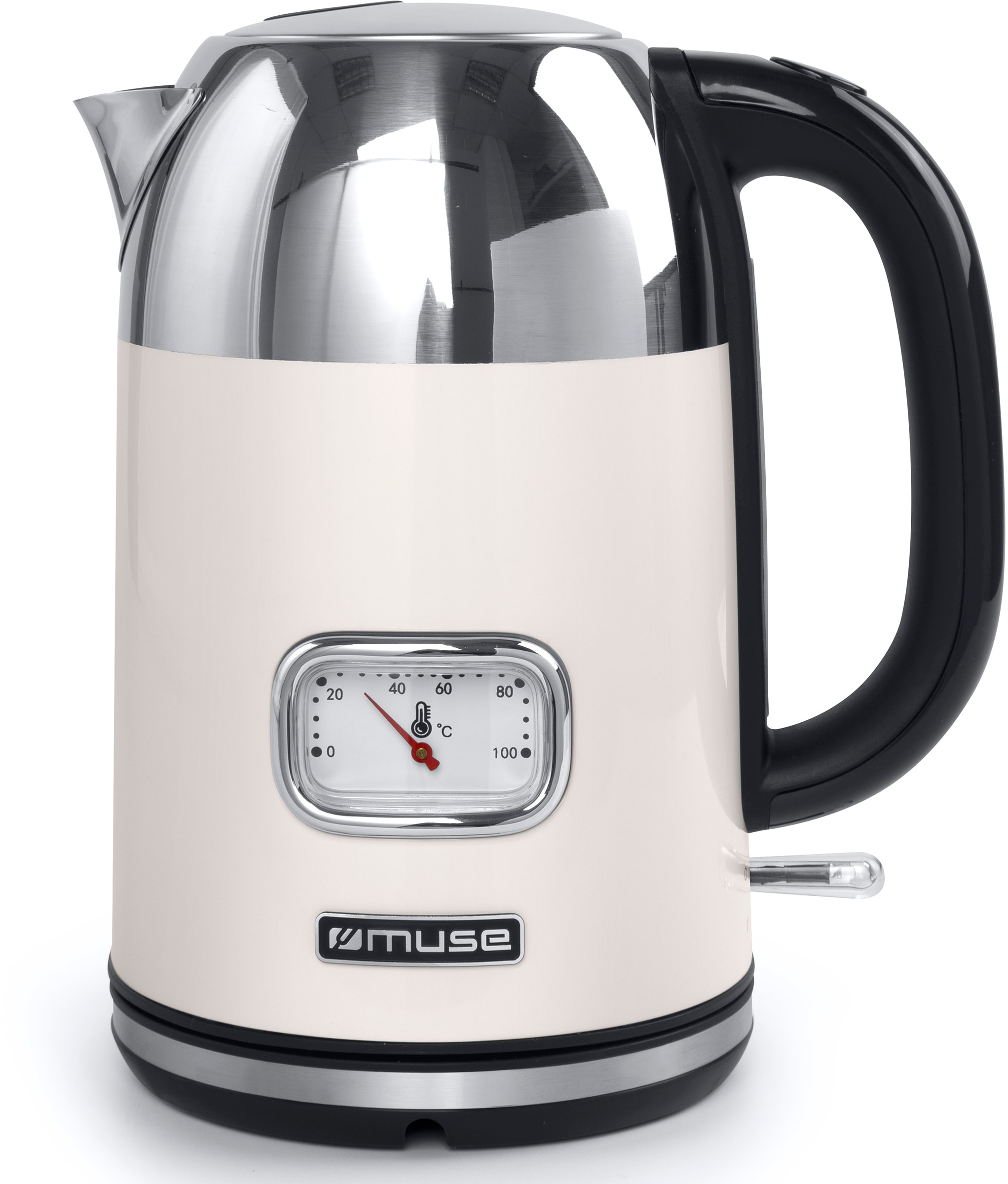 Bouilloire MUSE Jauge température 1,7L 2000W Crème MS-020SC
