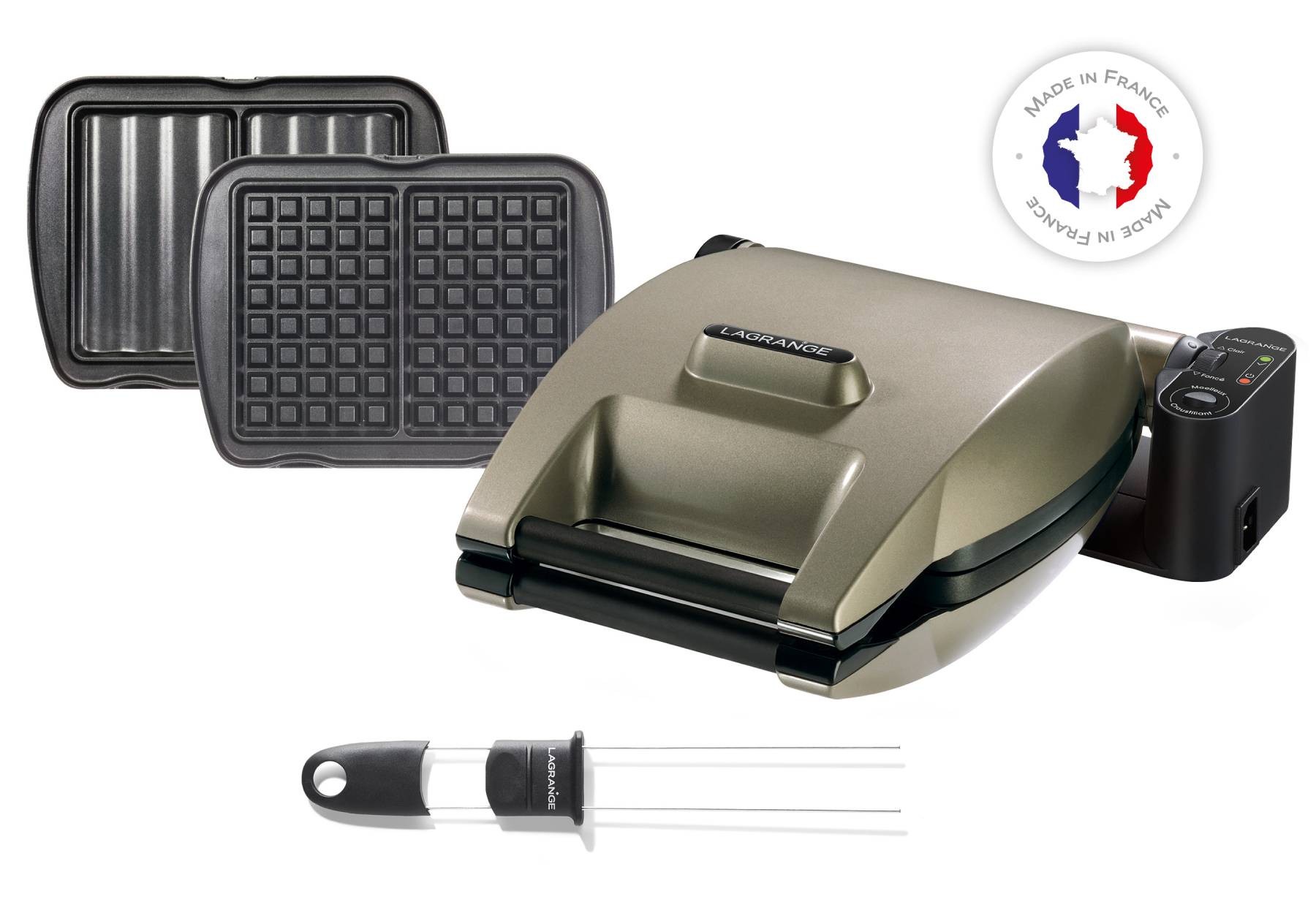 Gaufrier LAGRANGE , Premium, 1200W, Taupe - 019424