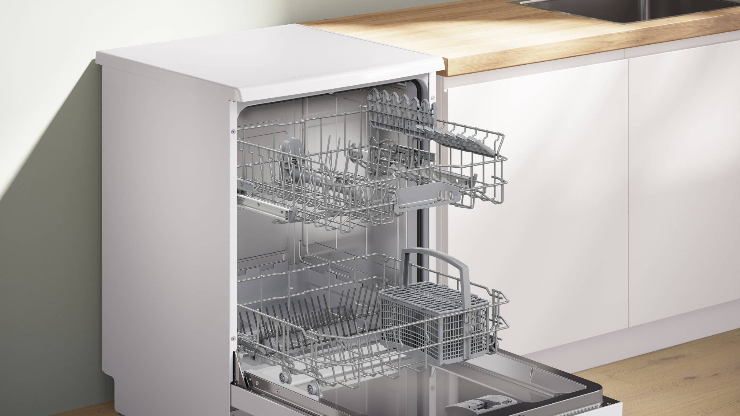 Lave vaisselle 60 cm BOSCH Série 2, 12 couverts, Blanc - SMS26AW01F Lave vaisselle 60 cm BOSCH Série 2, 12 couverts, Blanc - SMS26AW01F