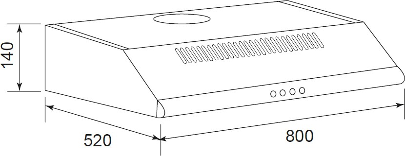 Hotte casquette AIRLUX 3 vitesses 80cm - AHC840IX
