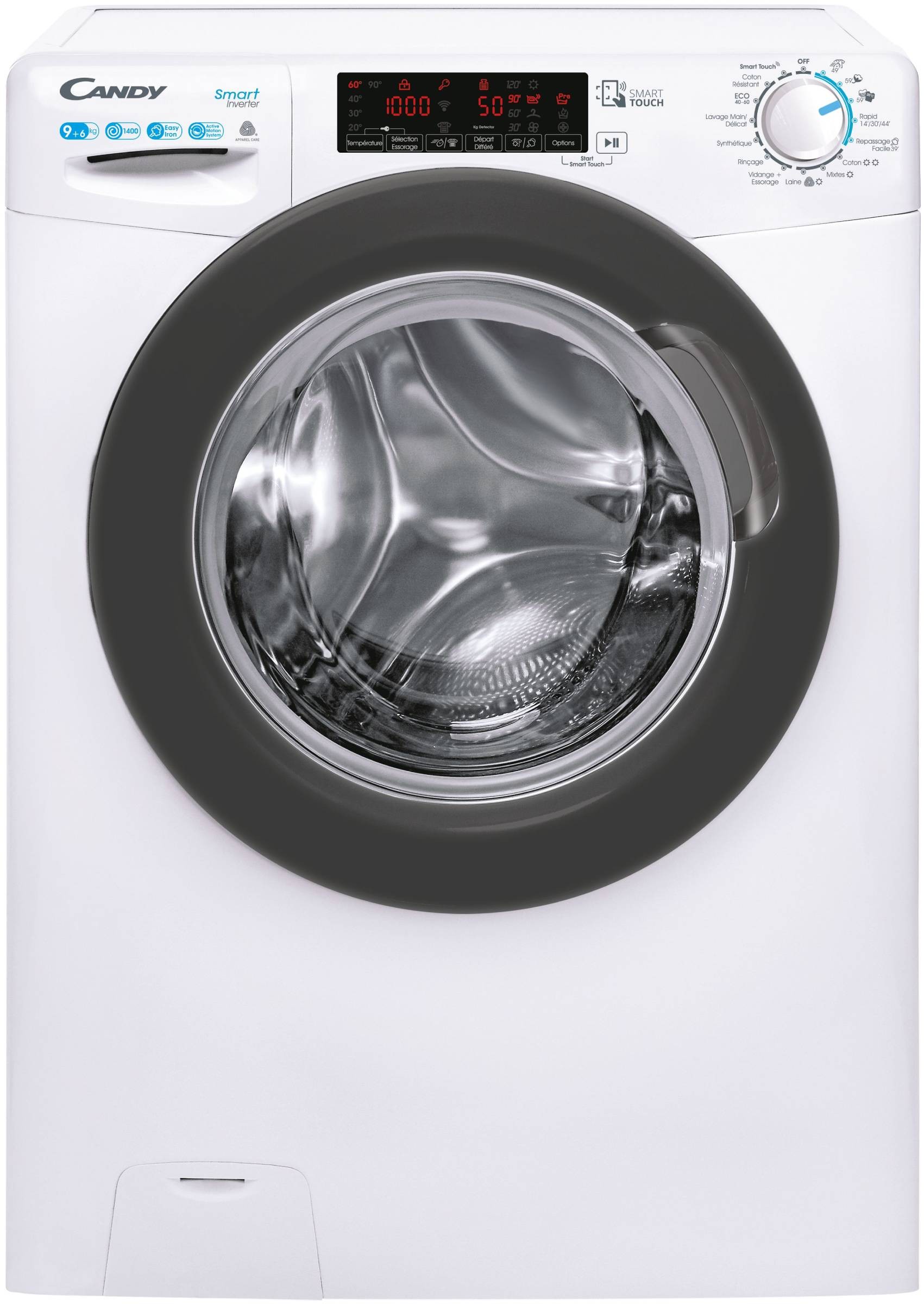 Lave linge sechant Frontal CANDY Fonction vapeur 1400 trs/mn 9kg - CSWS496TWMRE-47