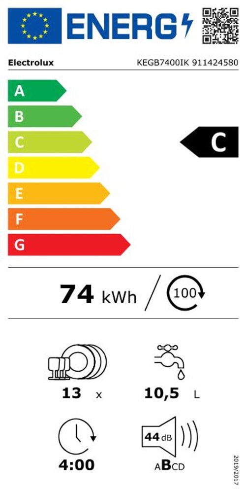 Lave vaisselle integrable 60 cm ELECTROLUX - KEGB7400IK Lave vaisselle integrable 60 cm ELECTROLUX - KEGB7400IK