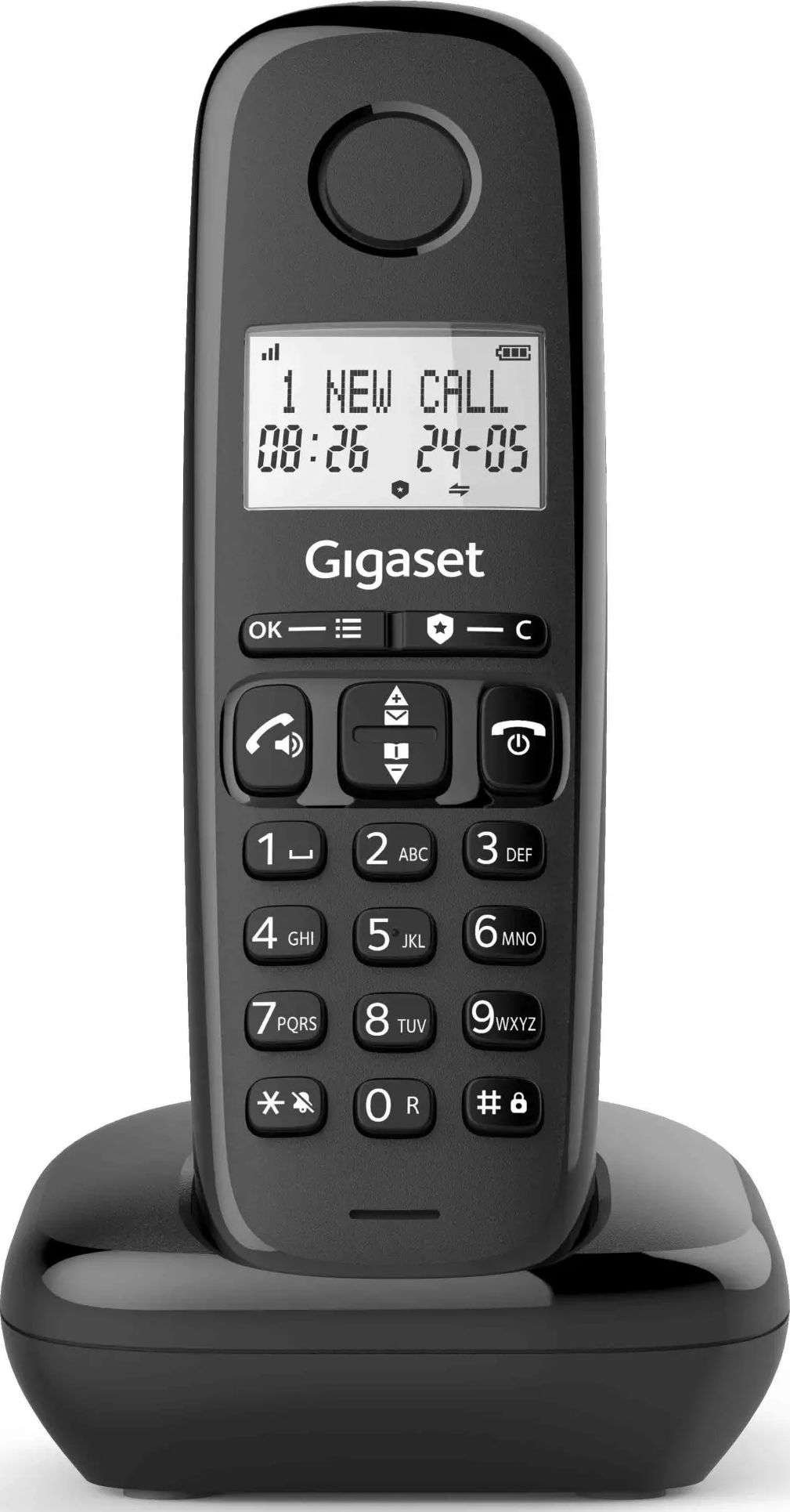 Téléphone sans fil GIGASET 50 contacts Noir BASIC100NOIR