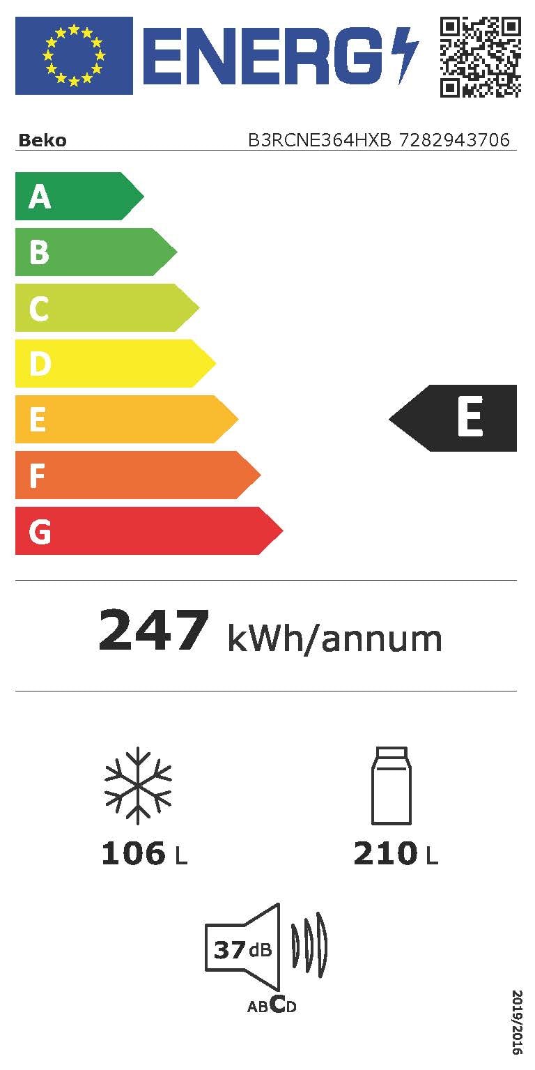 Réfrigérateur congélateur bas BEKO  - B3RCNE364HXB