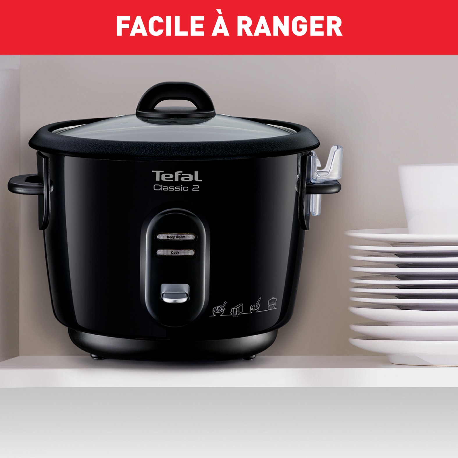 Cuiseur riz TEFAL Classic 2 500W 3L Noir - RK102811