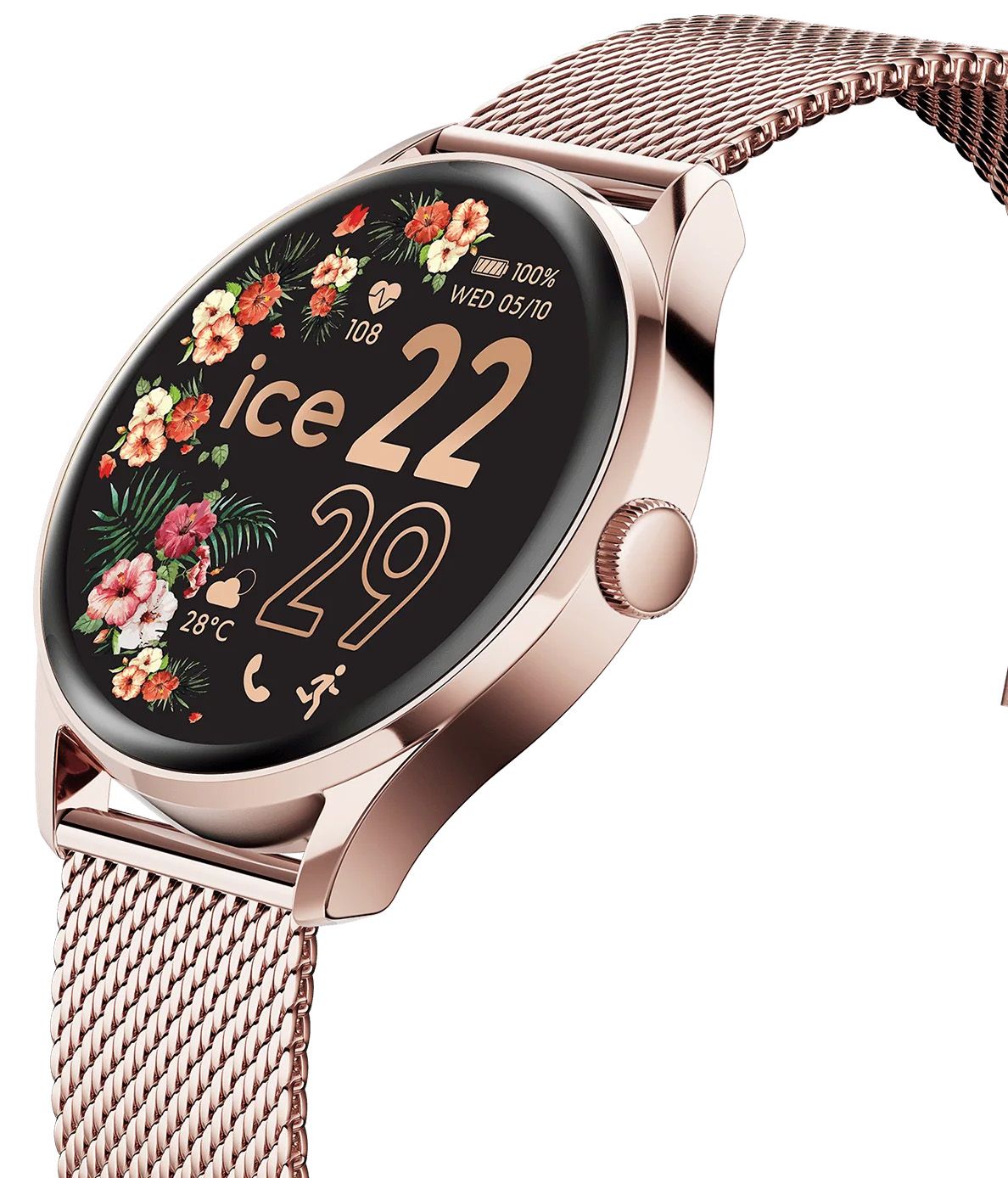 Montre connectée ICE WATCH Ice Smart 2.0 39mm Bluetooth Or rose - ICESMART2ROSEROUNDM