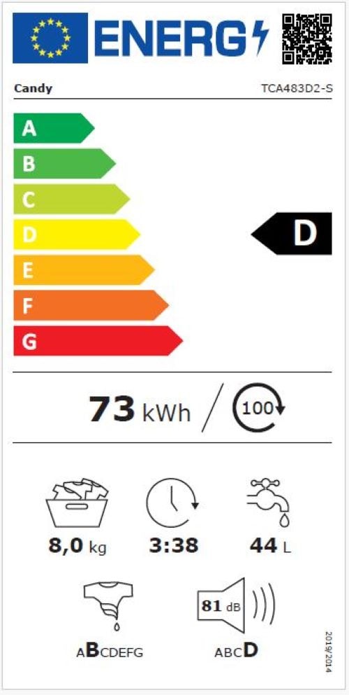Lave linge Top CANDY - TCA483D2-S Lave linge Top CANDY - TCA483D2-S