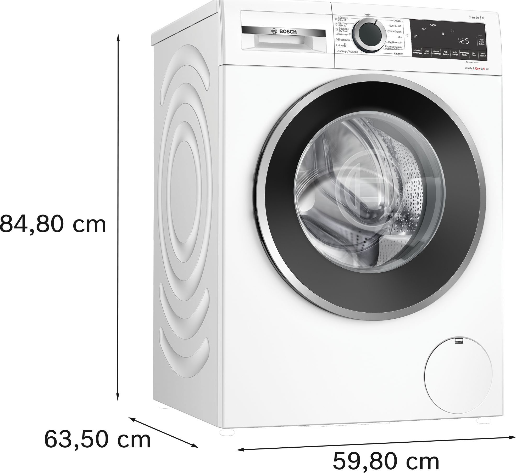 Lave linge sechant Frontal BOSCH 9kg/6kg 1400trs/min Blanc - WNG24402FR