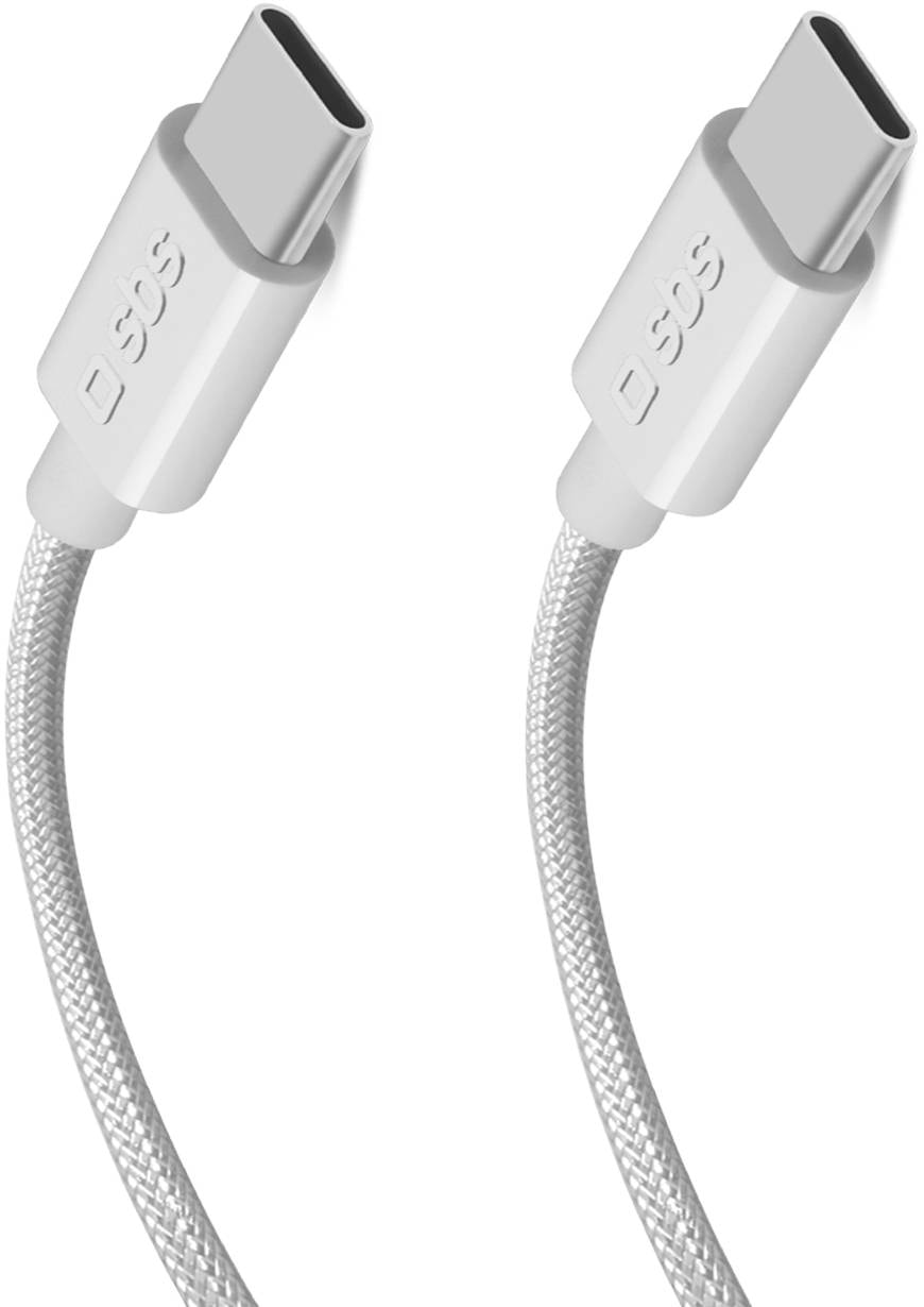 Câble USB SBS USB-C - USB-C 240W 10Gbps Tissu 2m Gris TECABLETISSUETCC240G