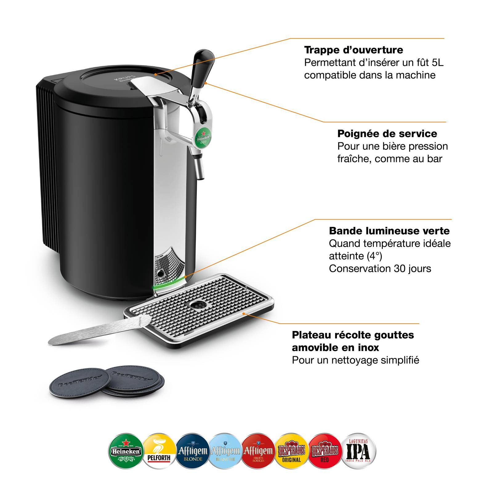 Distributeur de bière KRUPS BEERTENDER COMPACT Coupe Mousse Noir - YY4808FD Distributeur de bière KRUPS BEERTENDER COMPACT Coupe Mousse Noir - YY4808FD
