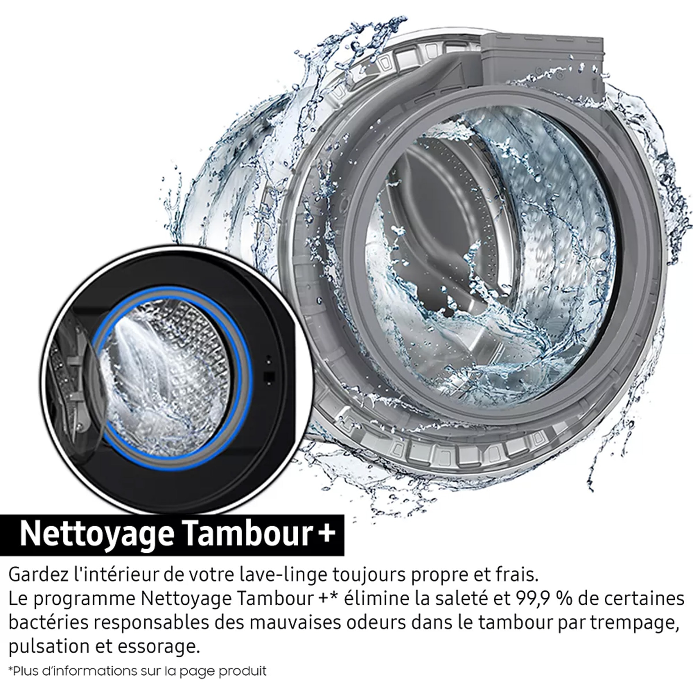 Lave linge Frontal SAMSUNG 20kg 1000trs/min Blanc - WF20DG8650BW