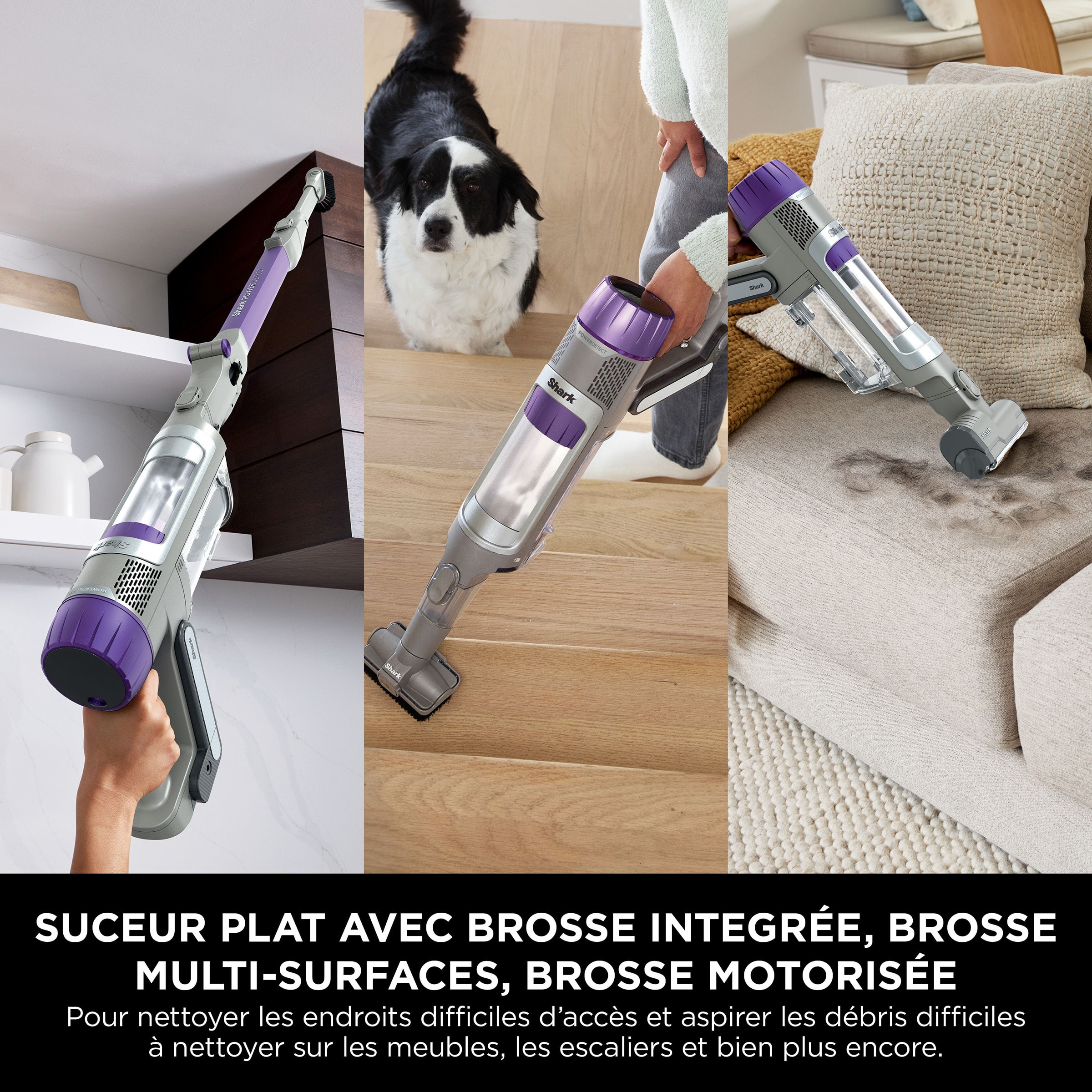 Aspirateur balai flex SHARK PowerDetect Gris Violet - IP1251EUT