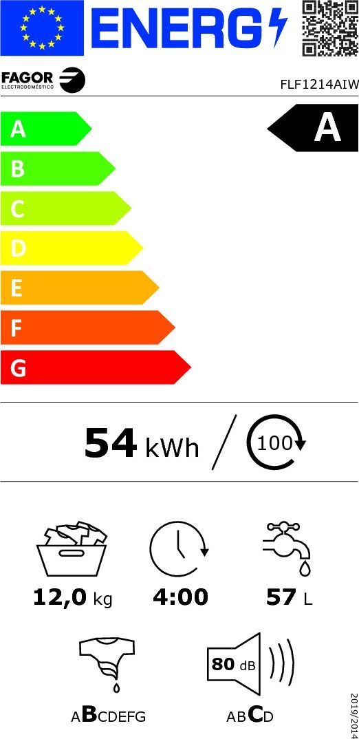 Lave linge Frontal FAGOR 12kg 1400trs/min Blanc - FLF1214AIW