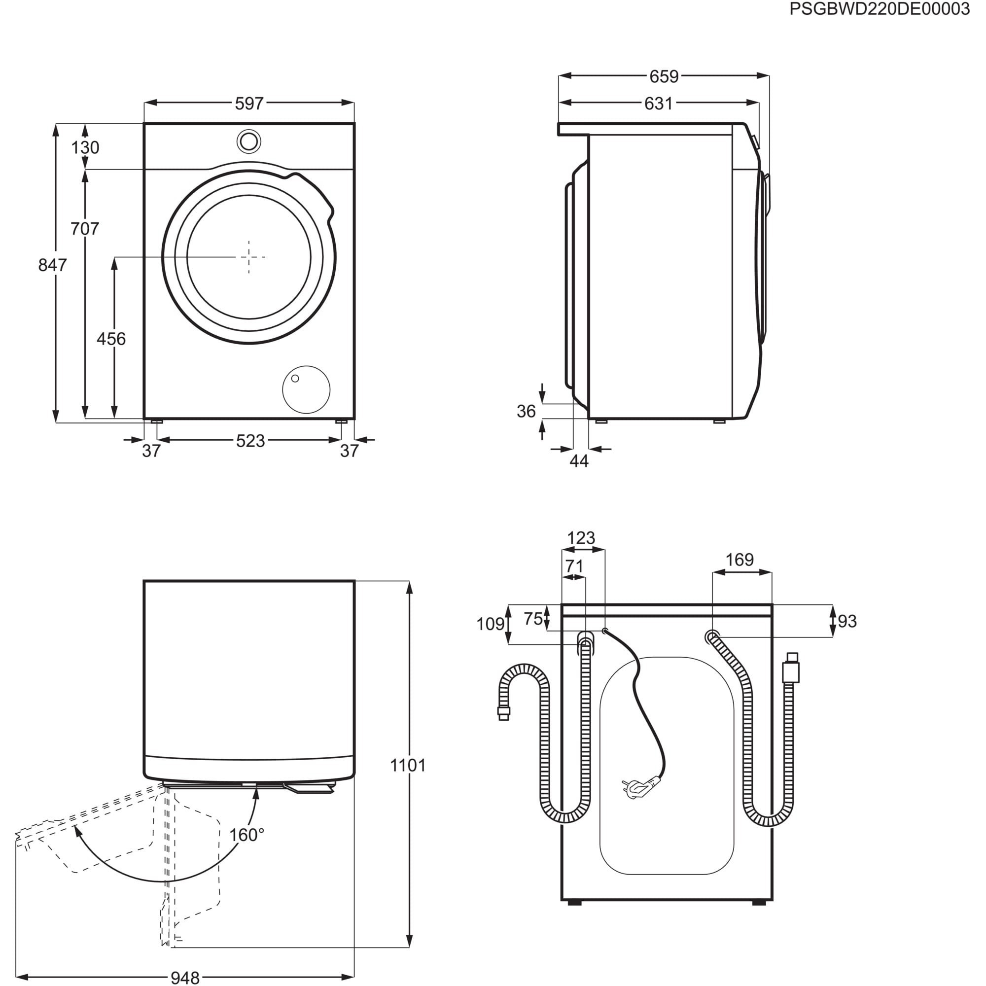 Lave linge sechant Frontal ELECTROLUX PerfectCare 700 vapeur 9kg / 6kg - EW7W3922RC Lave linge sechant Frontal ELECTROLUX PerfectCare 700 vapeur 9kg / 6kg - EW7W3922RC