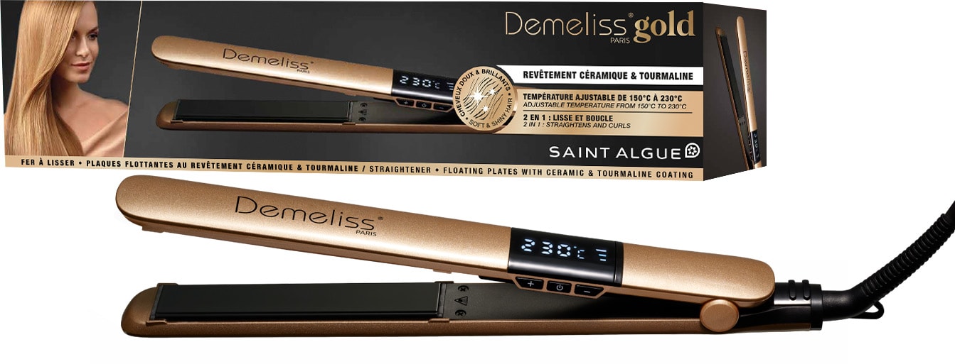 Lisseur SAINT ALGUE Céramique tourmaline Écran digital Doré - 3963
