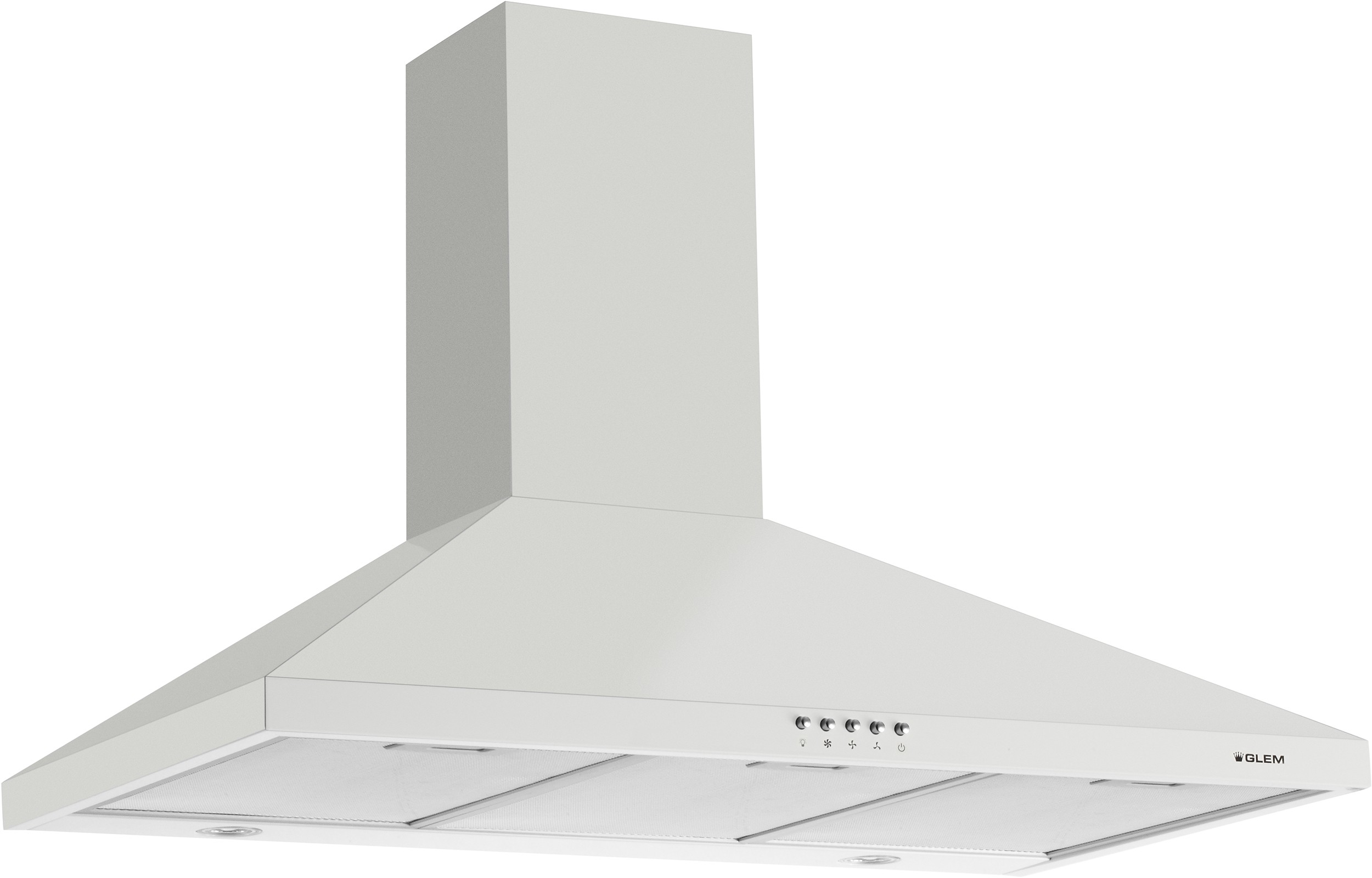 Hotte decorative murale GLEM , 3 vitesses, 67dB, 90cm, Blanc GHP945WH