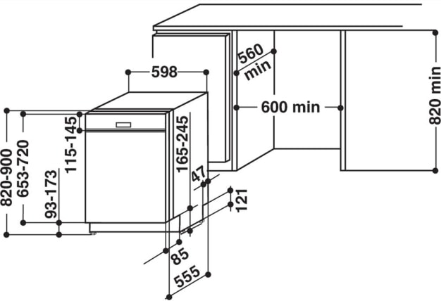 Lave vaisselle encastrable 60 cm WHIRLPOOL 6ème Sens 43dB 14 couverts Noir - WBC3C34PB
