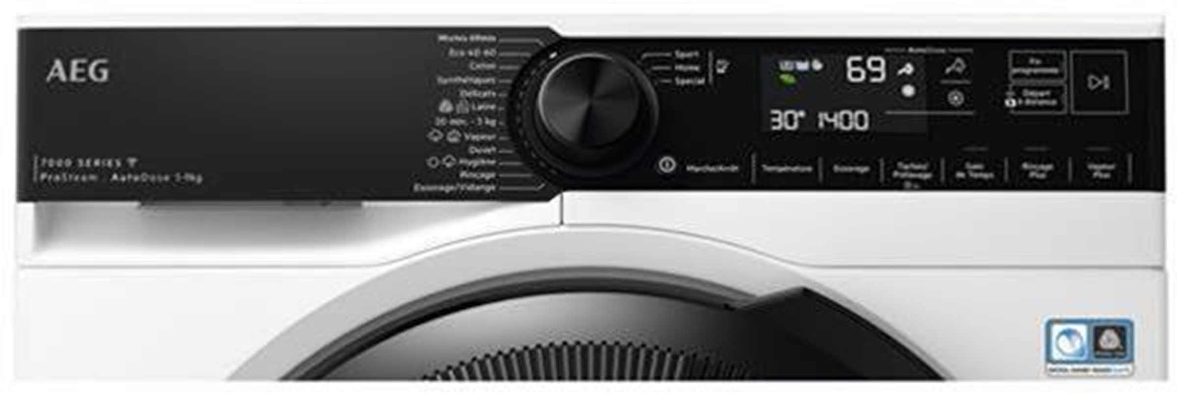 Lave linge Frontal AEG 1351 tr/min, 9Kg, Blanc - LFR73H149Q
